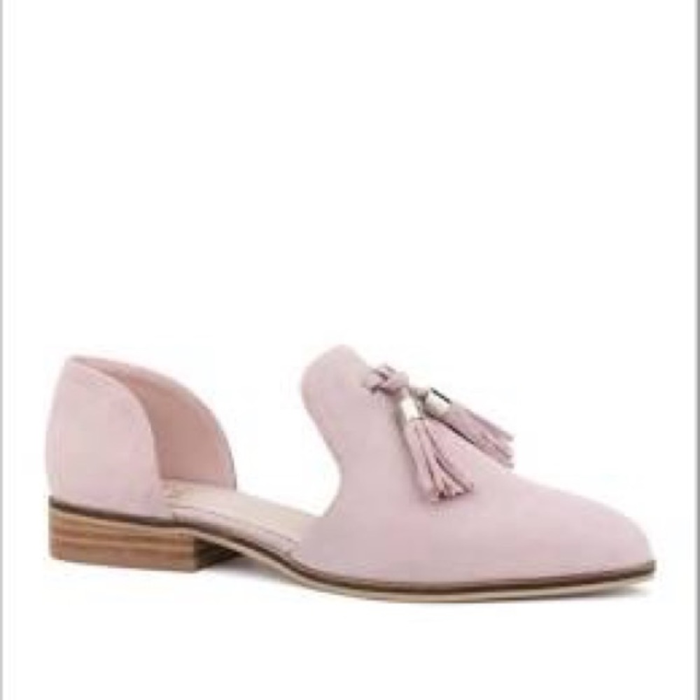 Mauve suede loafers